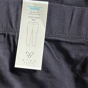 LIVI Active Signature Stretch Legging Womens Plus 22W Long Black High